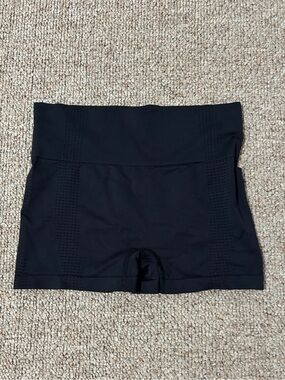 Black biker workout seamless shorts